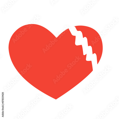 Broken heart icon. Love lost or divorce symbol. Vector.