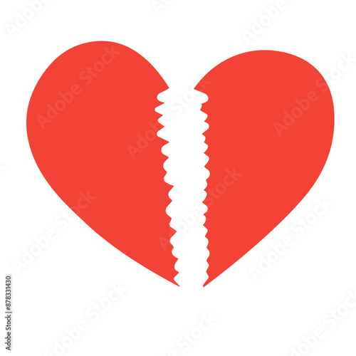 Broken heart icon. Love lost or divorce symbol. Vector.