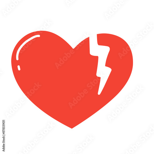 Broken heart icon. Love lost or divorce symbol. Vector.