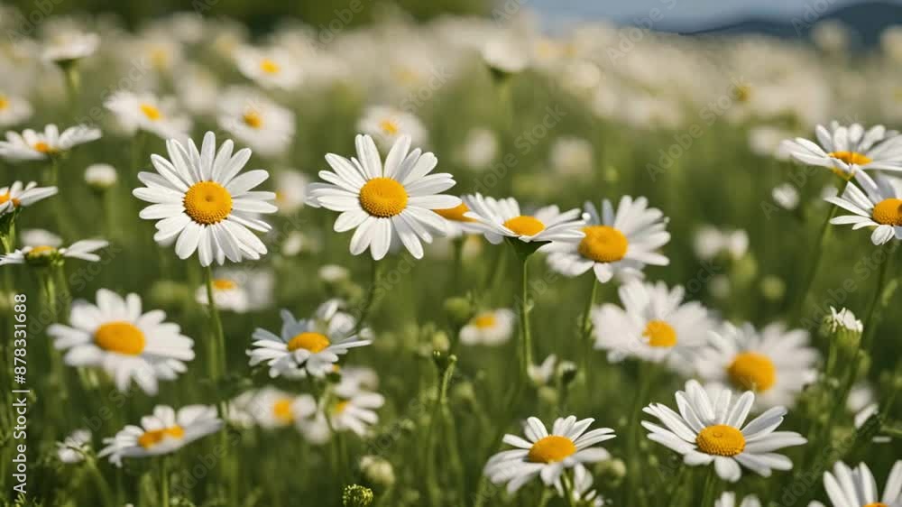 daisies in the meadow, Field of Blooming Daisies in Sunshine, Vast field of white daisies blooming under bright sunlight daisies in the meadow, Field of Blooming Daisies in Sunshine, Vast field of white daisies blooming under bright sunlight