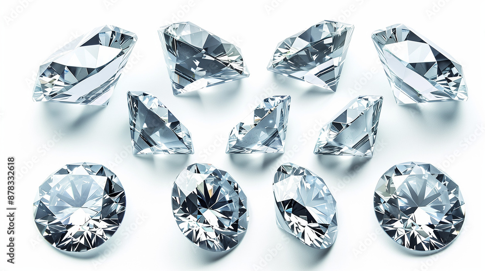 diamonds on white, Set of diamonds isolated on white background diamonds on white, Set of diamonds isolated on white background