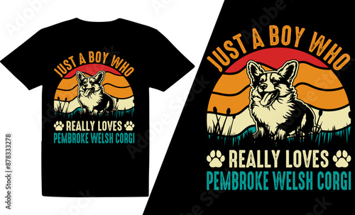 Just A Boy Who Really Loves Dog  Breeds t shirt design