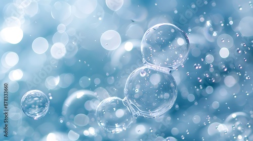 Wallpaper Mural A light blue background with bubbles floating in the air, creating an atmosphere of freshness and vibrancy. Torontodigital.ca