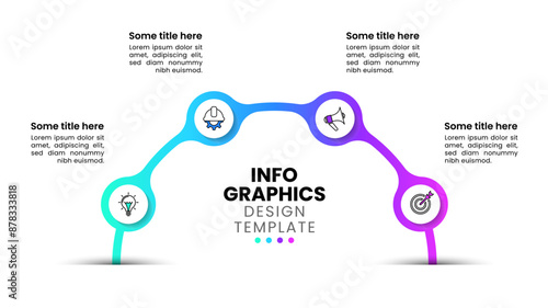 Infographic template. Abstract semicircle with 4 steps
