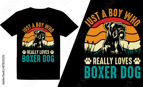 Just A Boy Who Really Loves Dog  Breeds t shirt design