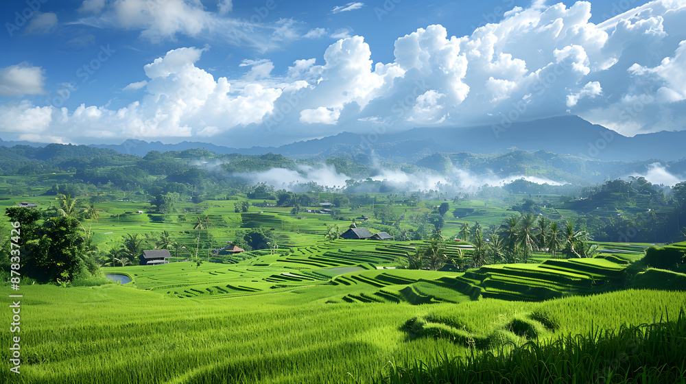 Fototapeta premium beautiful rice fields with a view