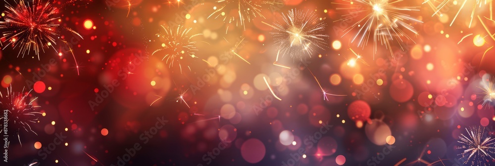 Obraz premium festive 4th of july background. Full with fireworks and USA flag. Independence Day (United States) 