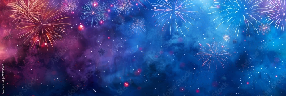 festive 4th of july background. Full with fireworks and USA flag. Independence Day (United States)
festive 4th of july background. Full with fireworks and USA flag. Independence Day (United States)