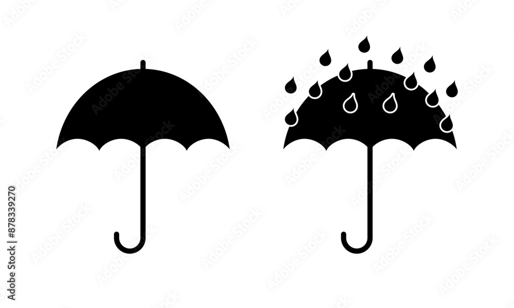 Umbrella icons. Silhouette style. Vector icons. Umbrella icons. Silhouette style. Vector icons.