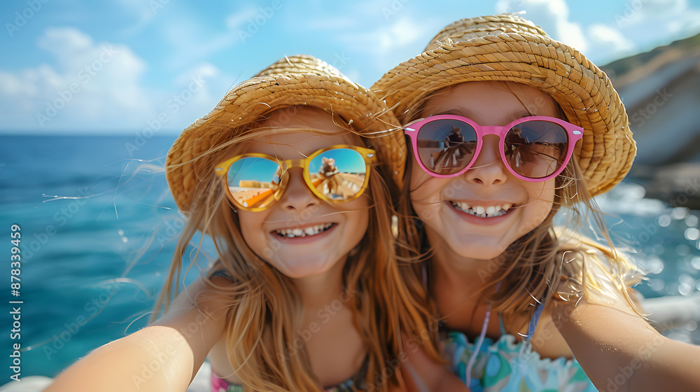 Friends and family playing on the beach in summer, happy, joyful Friends and family playing on the beach in summer, happy, joyful