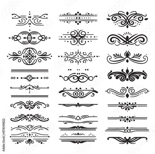  set of borders and Corners vector illustration 