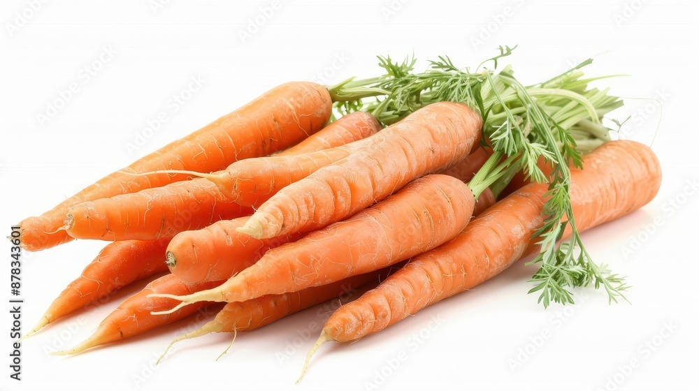 Fresh carrots isolated on white background. Fresh carrots isolated on white background.