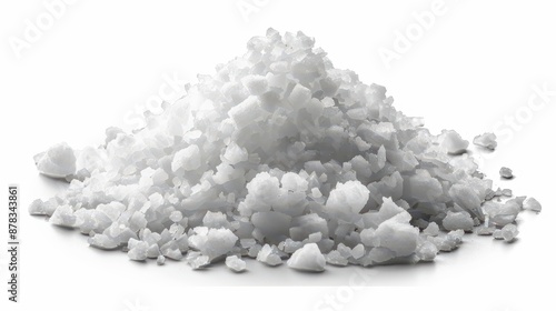 A pile of salt isolated on white background.