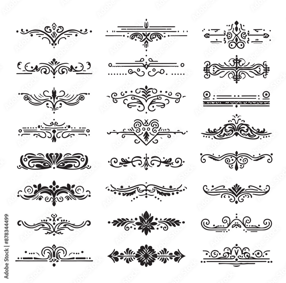 Fototapeta premium set of borders and Corners vector illustration