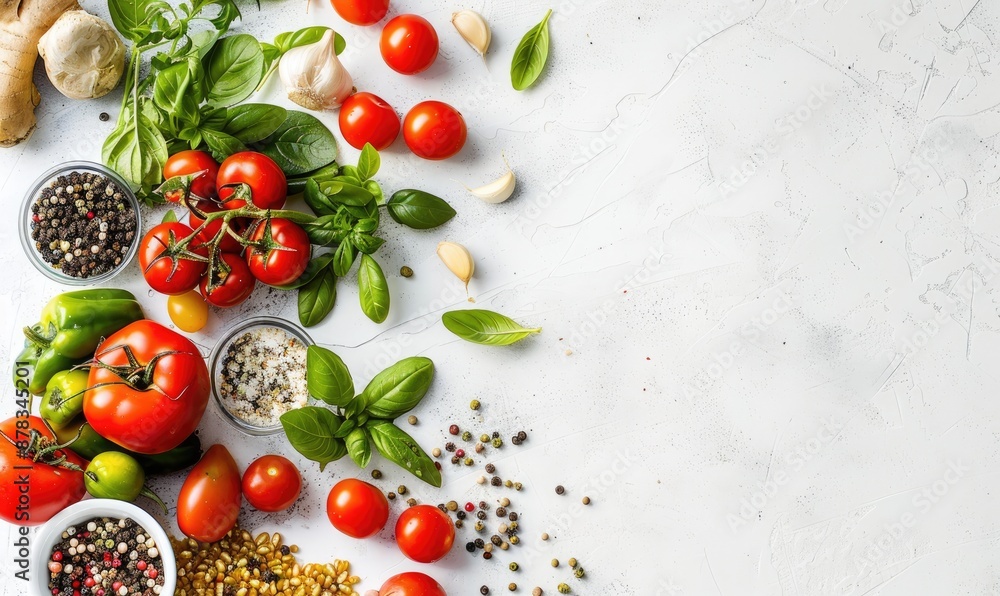 Healthy Cooking Recipes on a White Background Healthy Cooking Recipes on a White Background