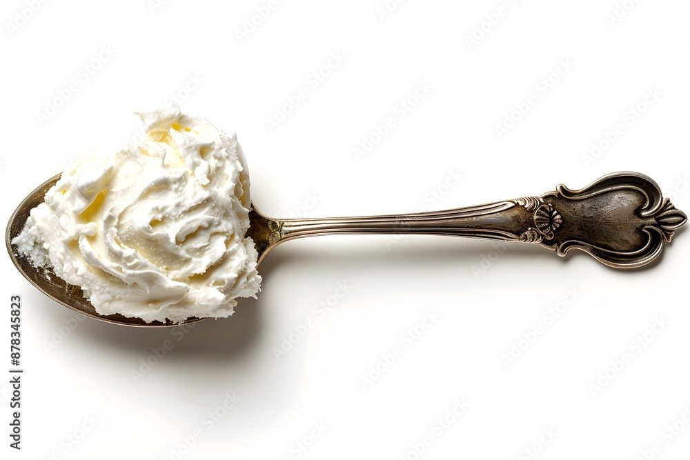 Fototapeta premium Vintage Spoon with a Dollop of Whipped Cream