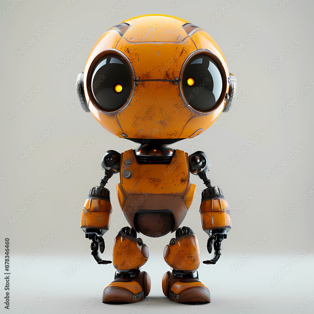 3D cute robot in white background vector image 3D cute robot in white background vector image