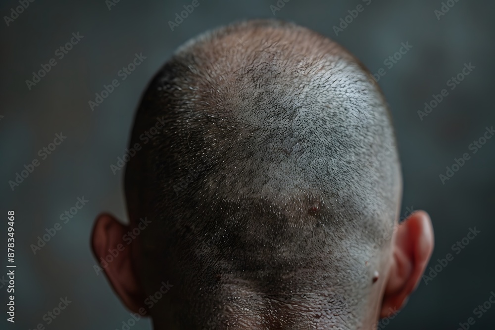 Fototapeta premium Close-Up of a Balding Head from Behind