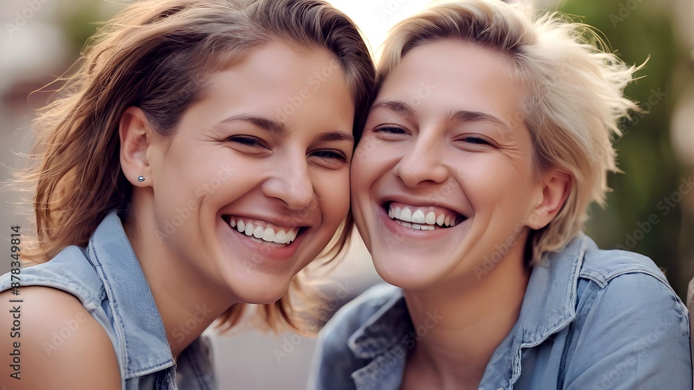 Female best friends, loving sisters, LGBTQ+ lesbian beautiful couple or same sex relationship partnership with happiness and joy Female best friends, loving sisters, LGBTQ+ lesbian beautiful couple or same sex relationship partnership with happiness and joy