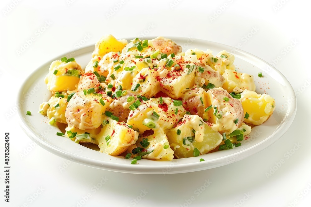 Creamy and Tangy Deviled Potato Salad with Sweet Paprika Topping Creamy and Tangy Deviled Potato Salad with Sweet Paprika Topping