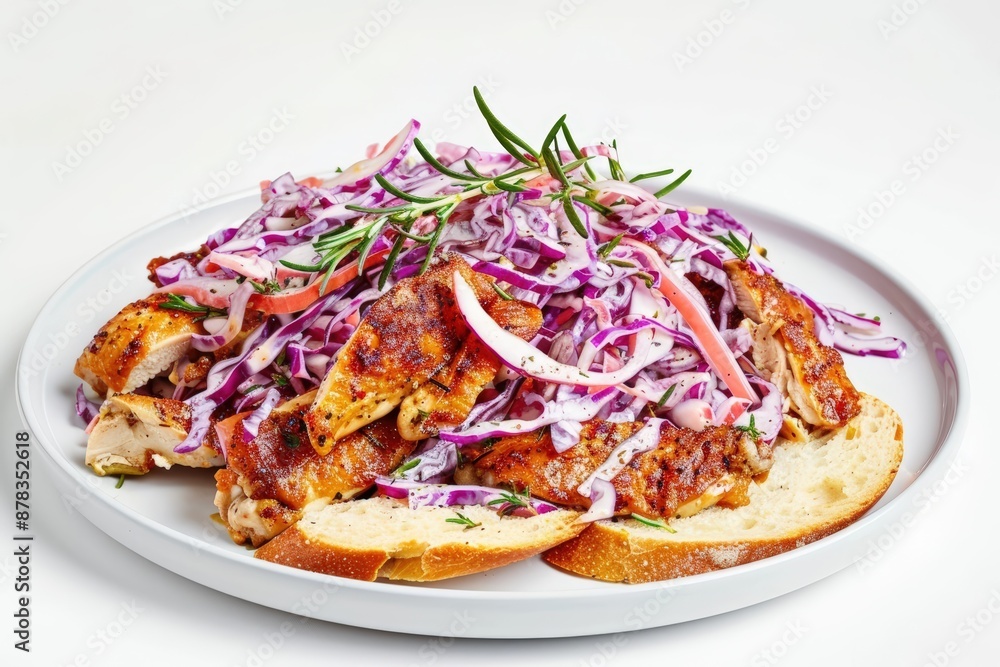 Crisp Skillet Chicken and Pickled Cabbage and Red Onion Slaw Crisp Skillet Chicken and Pickled Cabbage and Red Onion Slaw