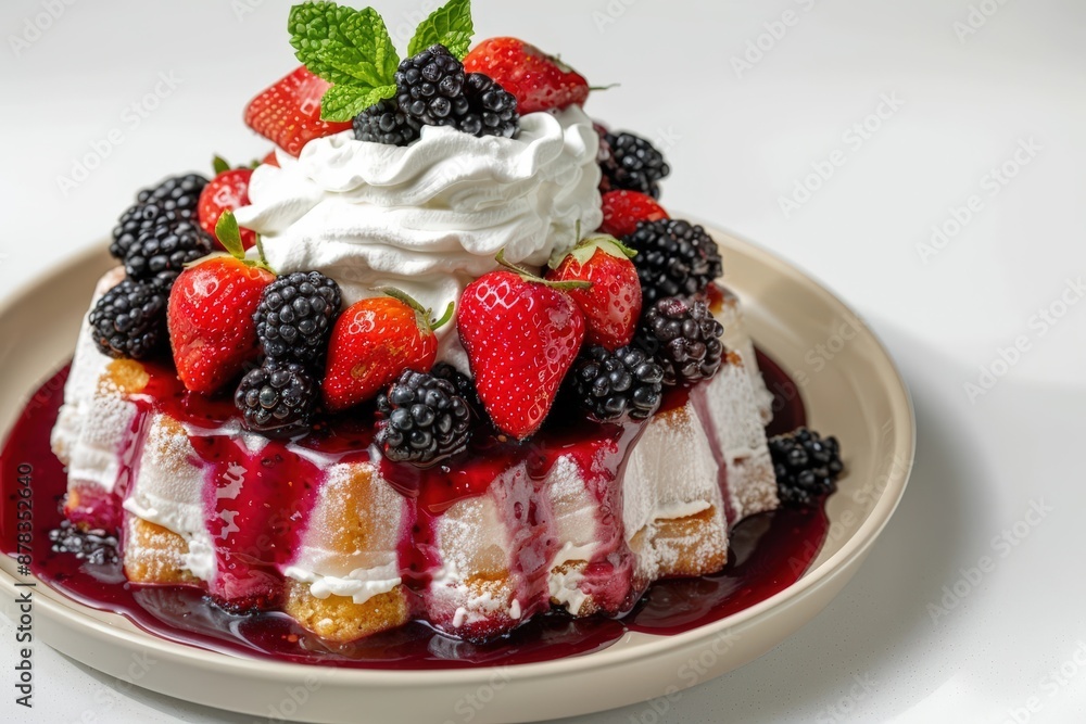 Dreamy Wine-Soaked Berries Angel Food Cake Dreamy Wine-Soaked Berries Angel Food Cake