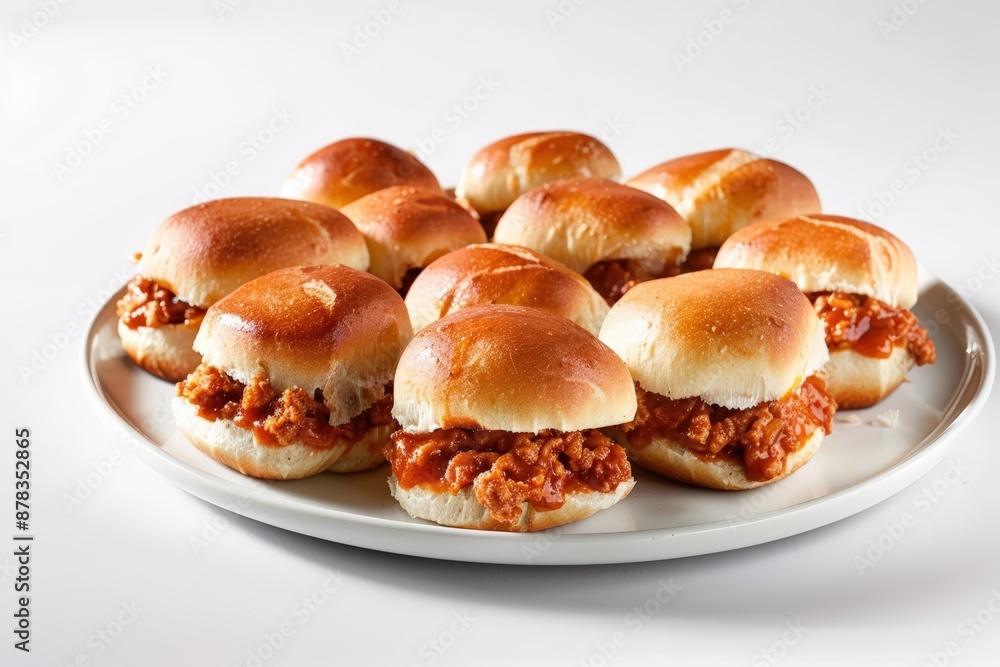 Heavenly Sloppy Chicken Mini Sandwiches with Spicy Brown Mustard and Coleslaw Heavenly Sloppy Chicken Mini Sandwiches with Spicy Brown Mustard and Coleslaw