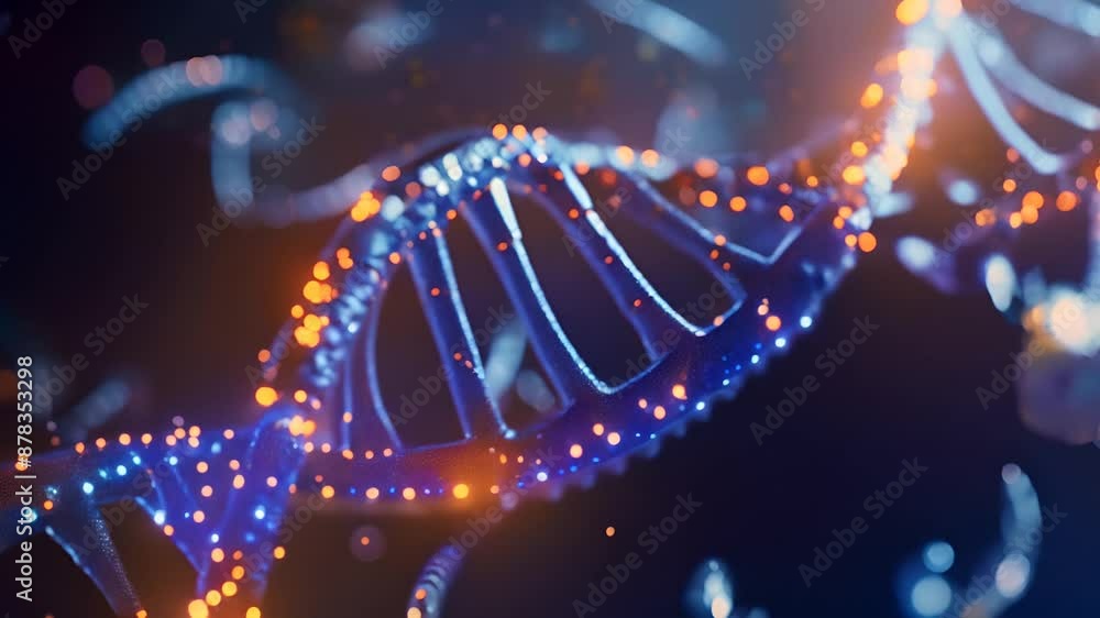 Glowing DNA Strand. Glowing DNA Strand.