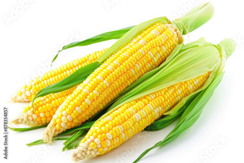 Wallpaper Mural 
Fresh corn on the cob isolated on white background - Healthy food style Torontodigital.ca