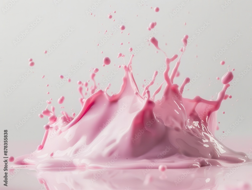 surreal milk splash forming abstract sculpture vivid pink hue white background highspeed photography liquid art surreal milk splash forming abstract sculpture vivid pink hue white background highspeed photography liquid art