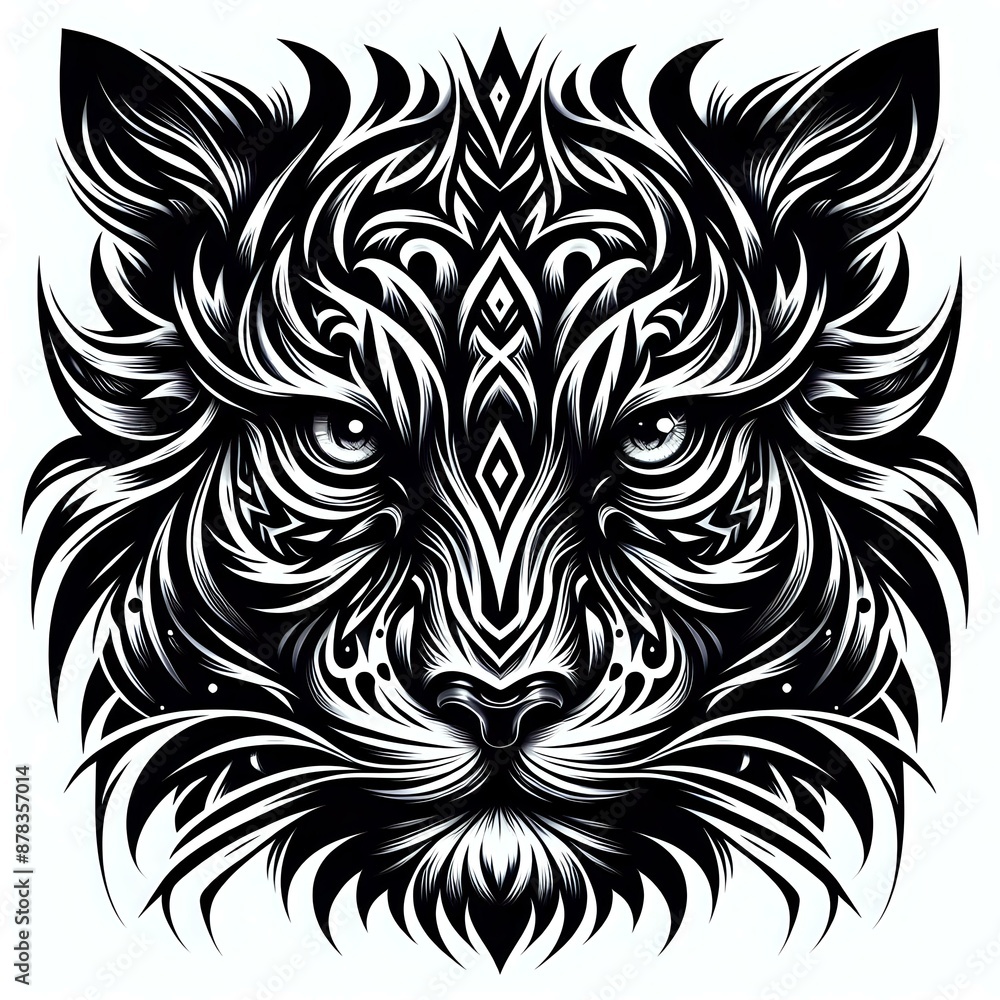 Fototapeta premium Monochromatic Tribal tattoo Design