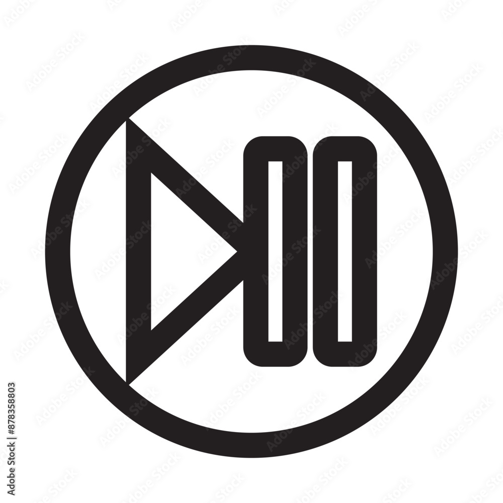 Play and pause button icon set. Vector illustration. isolated on white background . EPS 10/AI Play and pause button icon set. Vector illustration. isolated on white background . EPS 10/AI
