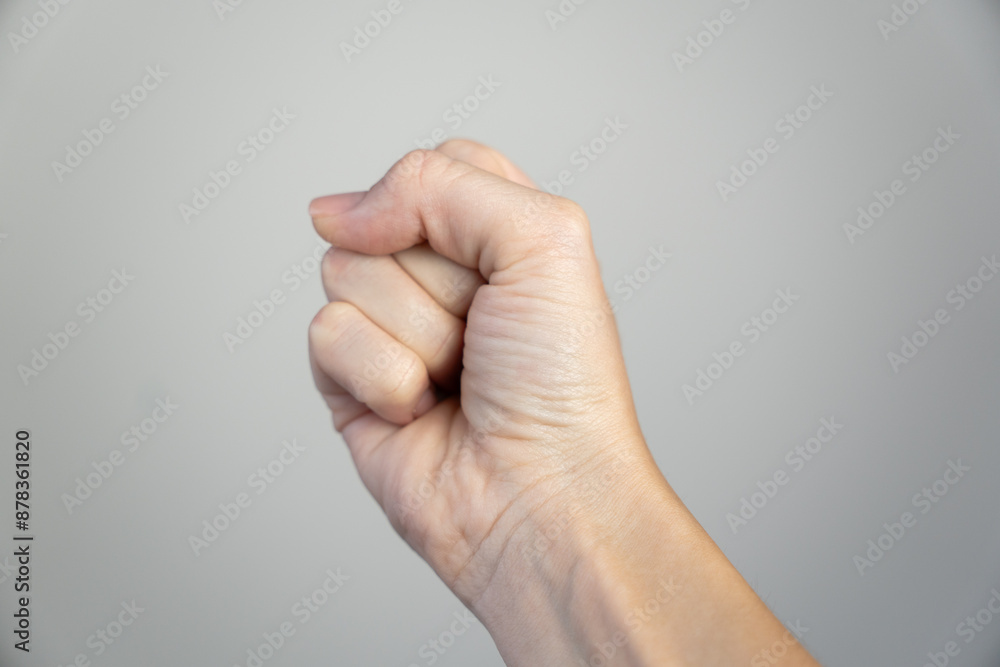 Close-up of woman's hands with neutral manicure. Showcasing natural Close-up of woman's hands with neutral manicure. Showcasing natural