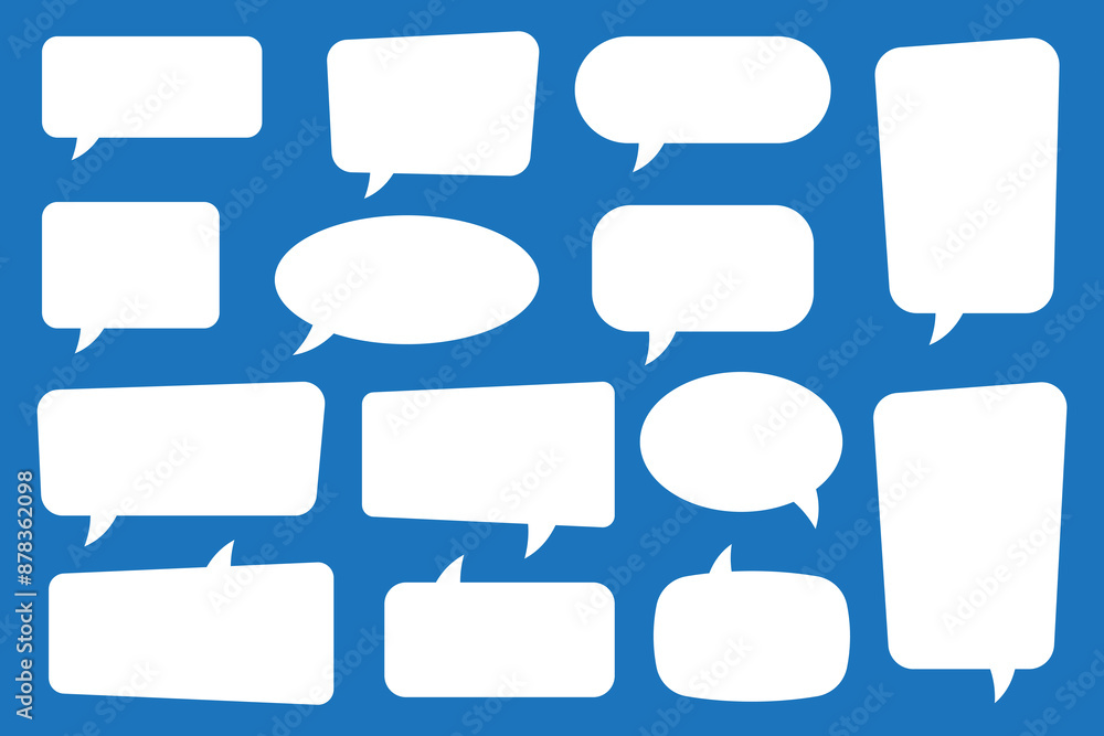 Set of speech bubbles. Speak bubble text, cartoon chatting box, message box. Blank empty speech bubbles. Set of speech bubbles. Speak bubble text, cartoon chatting box, message box. Blank empty speech bubbles.
