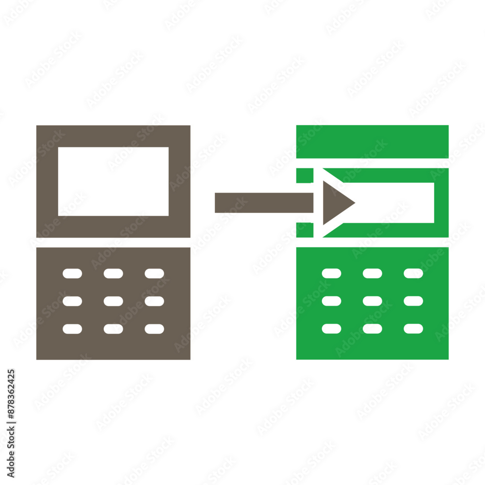 Fototapeta premium Data Transformation Glyph Two Color Icon