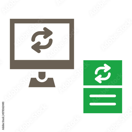 Data Synchronization Glyph Two Color Icon