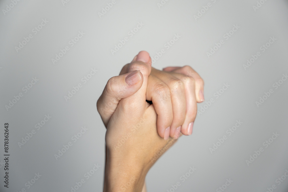 Close-up of woman's hands with neutral manicure. Showcasing natural Close-up of woman's hands with neutral manicure. Showcasing natural