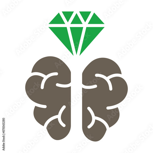 Brilliant Brain Glyph Two Color Icon