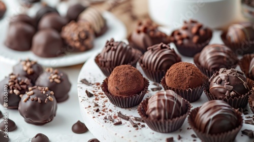 A Tempting Display of Assorted Gourmet Chocolate Truffles and Confections, Perfect for Satisfying the Sweet Tooth and Celebrating Special Moments.World Chocolate Day party