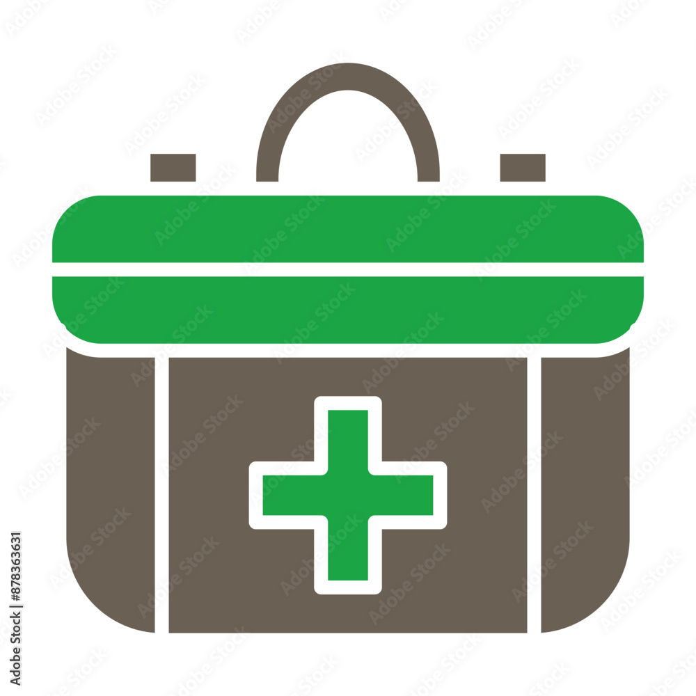 First Aid Kit Glyph Two Color Icon First Aid Kit Glyph Two Color Icon
