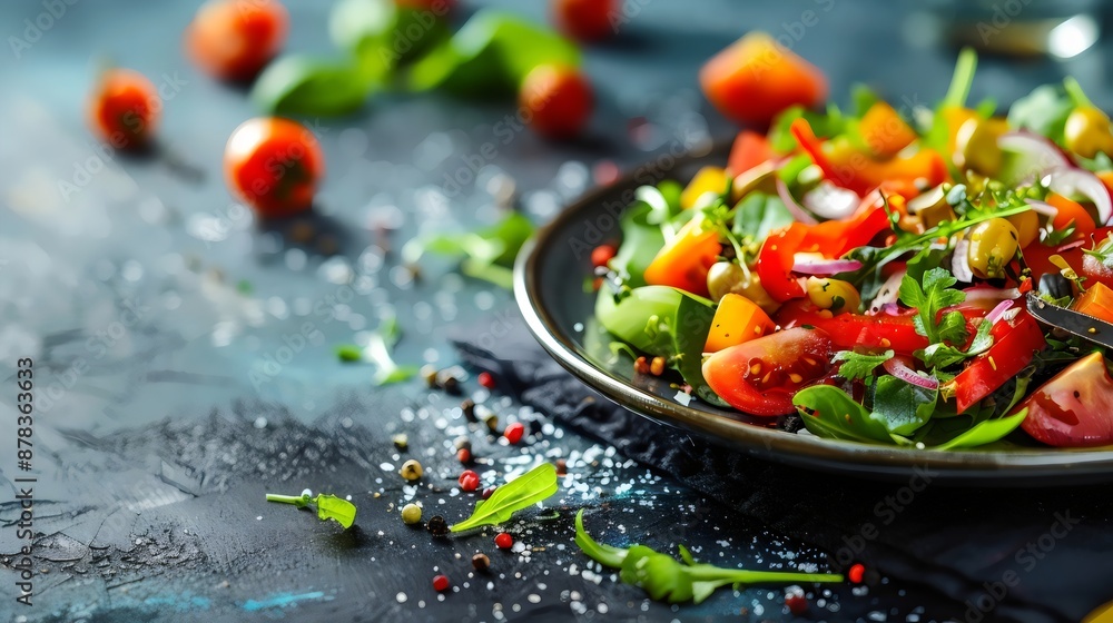 Colorful Salad Plate with Ad Space Colorful Salad Plate with Ad Space