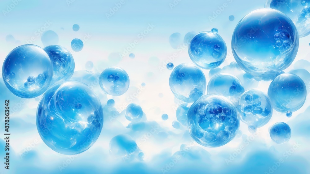Colorful bubbles against a white background with floating hues Colorful bubbles against a white background with floating hues