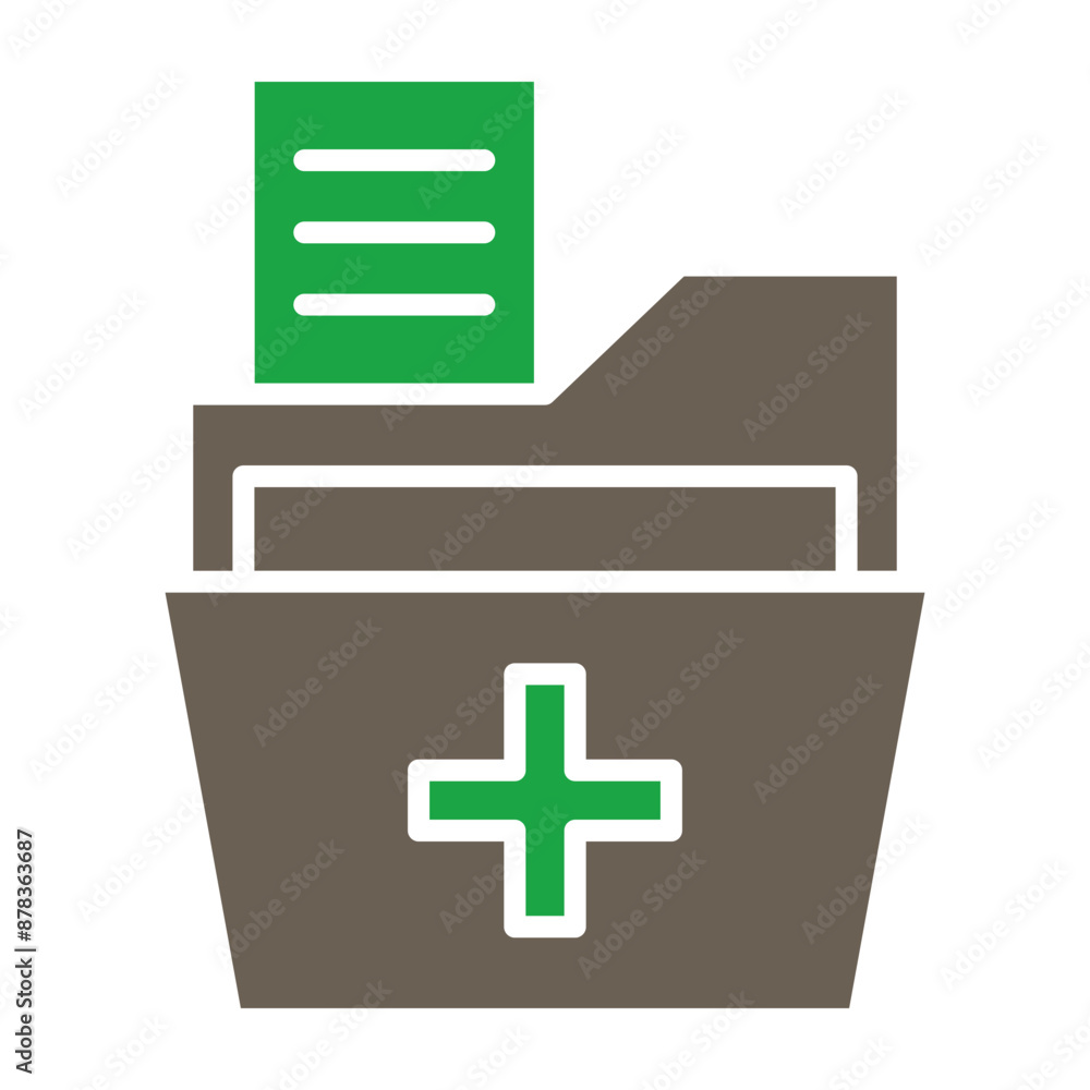 Obraz premium Midical Folder Glyph Two Color Icon