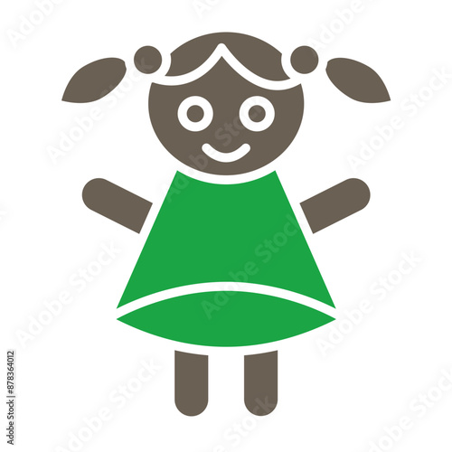 Doll Glyph Two Color Icon