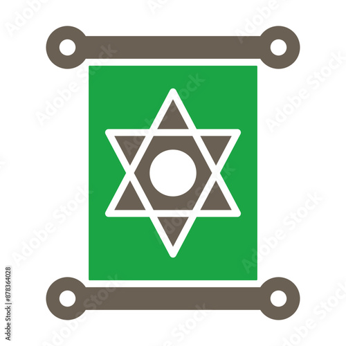 Jewish Glyph Two Color Icon