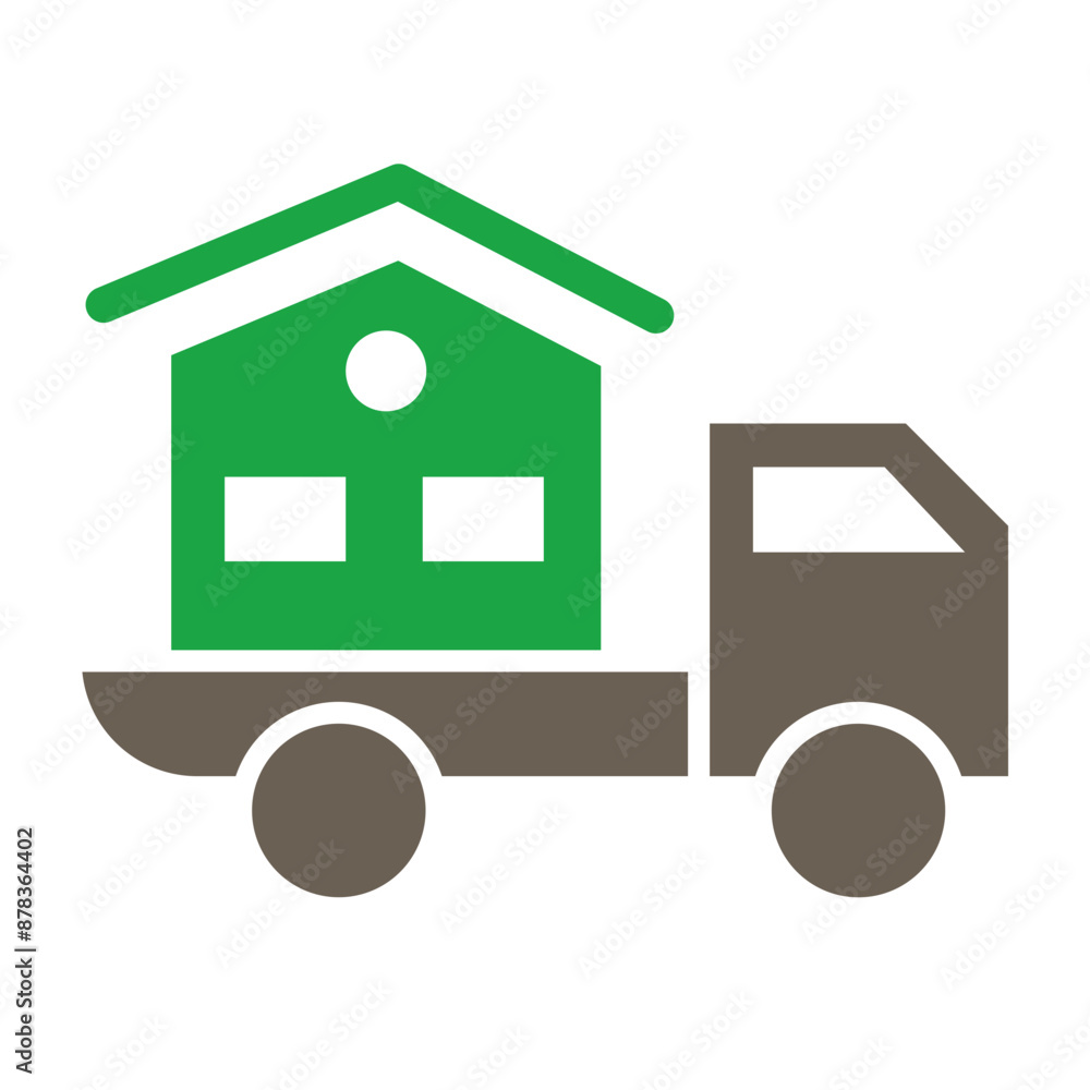 Moving Home Glyph Two Color Icon