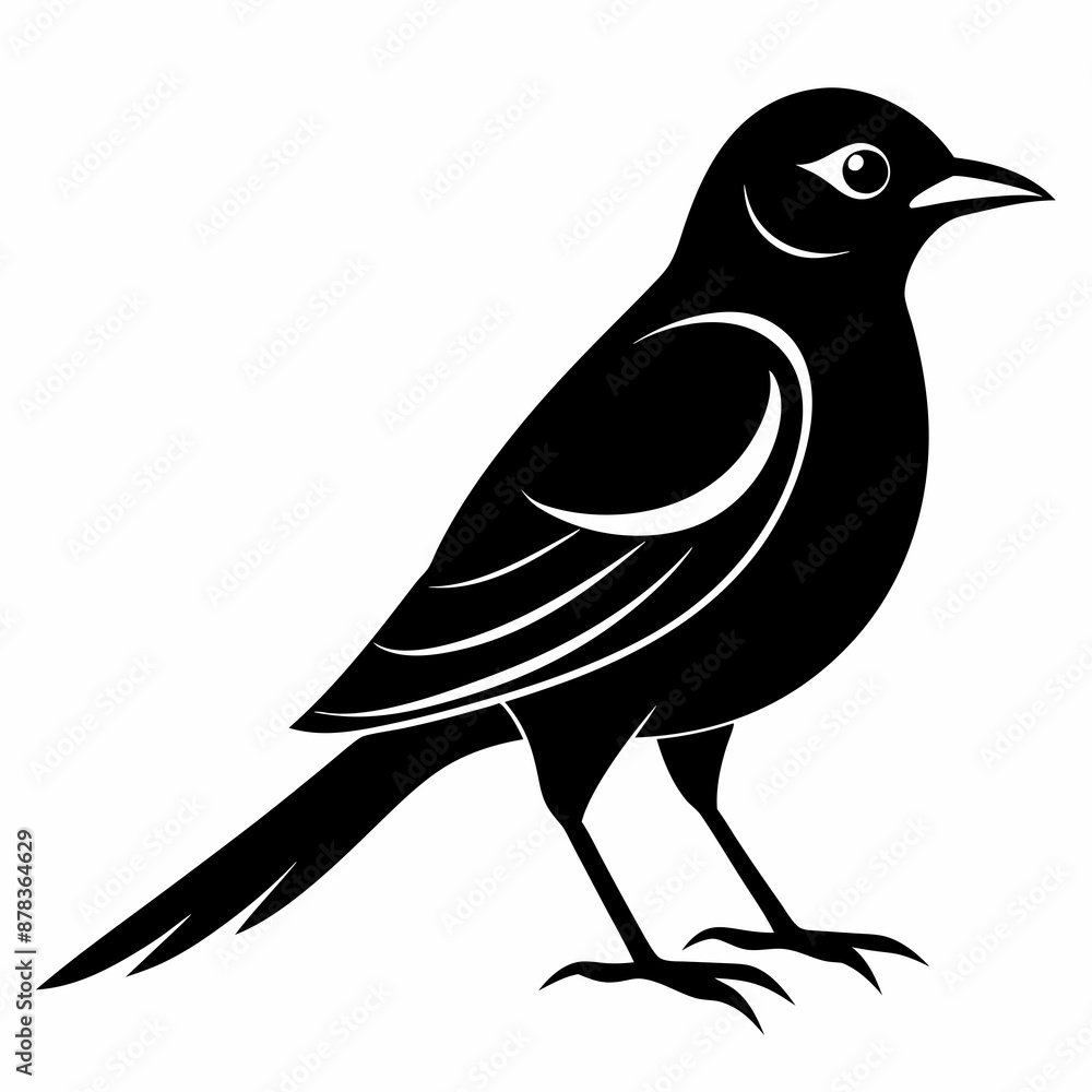 Obraz premium Shrike black silhouette