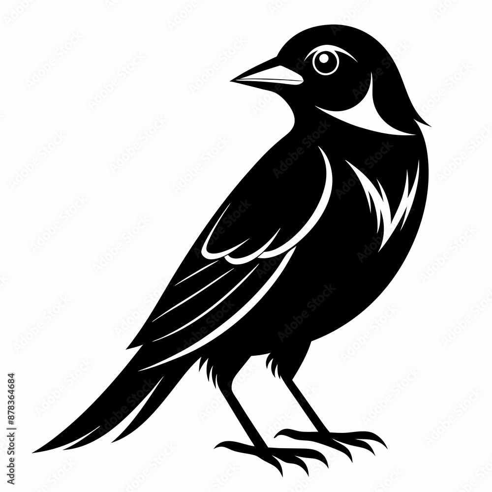 Obraz premium Shrike black silhouette