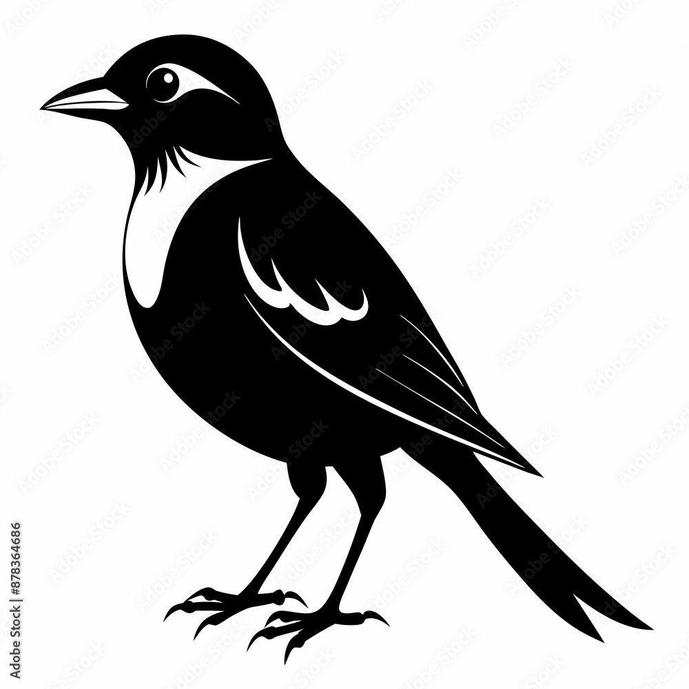 Obraz premium Shrike black silhouette