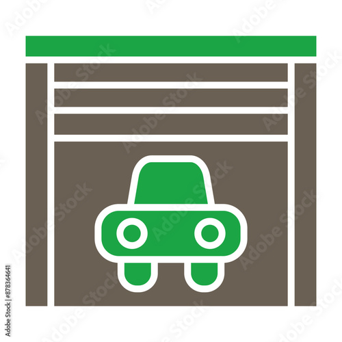 Garage Glyph Two Color Icon